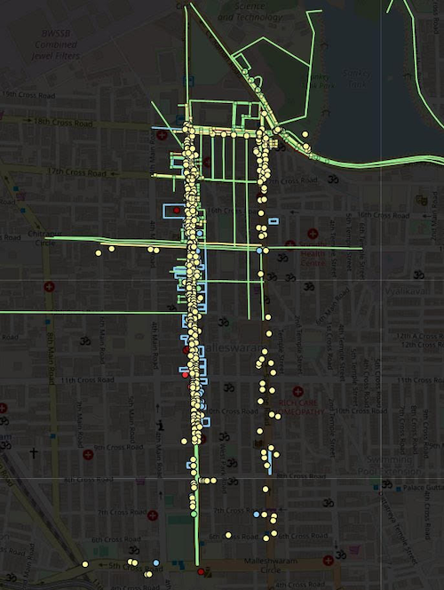 "Map of the edits produced by the mapping party"
