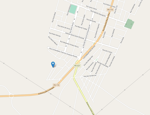 "Example of an area with unnamed roads in OpenStreetMap"